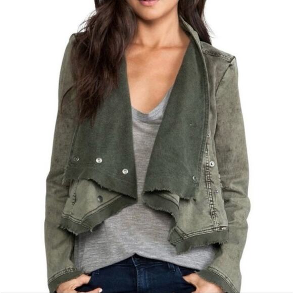Free People Collapsing Twill Distressed Jacket - Picture 1 of 9